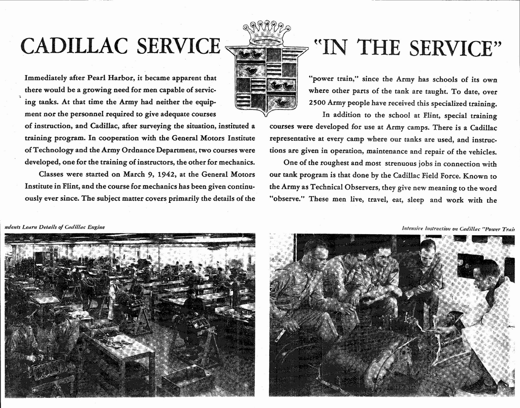 1943 Cadillac From Peace To War Booklet Page 40